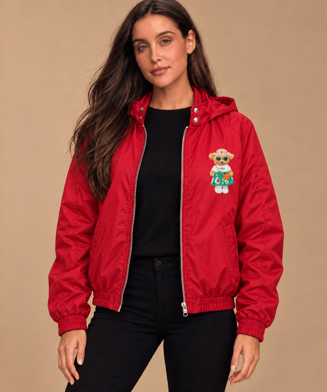 Hamster London TED H Hoodie Bomber Jacket Red
