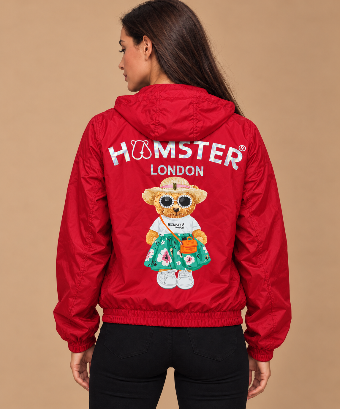 Hamster London TED H Hoodie Bomber Jacket Red