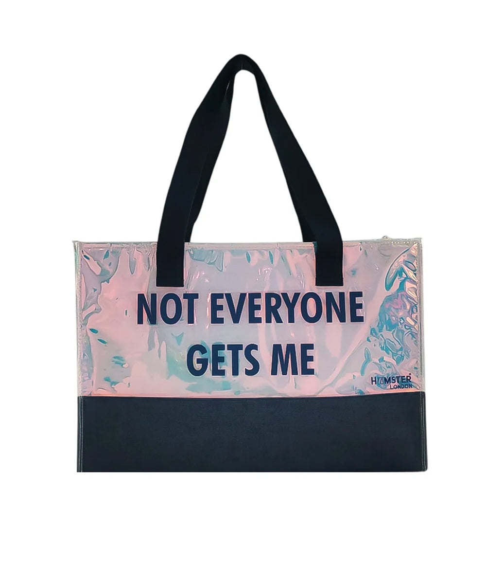 Hamster London Not Everyone Gets Me Tote Bag Denim Blue