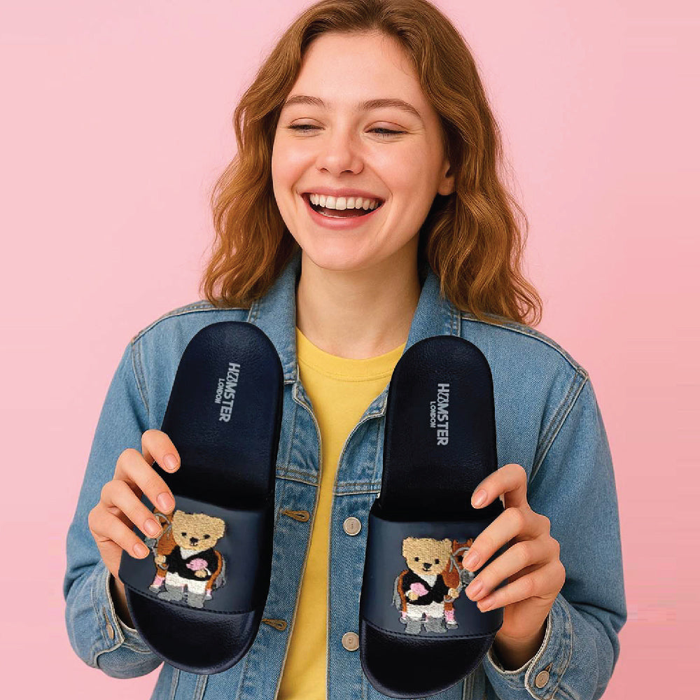 Hamster London Ted H Equestrian Slides Blue