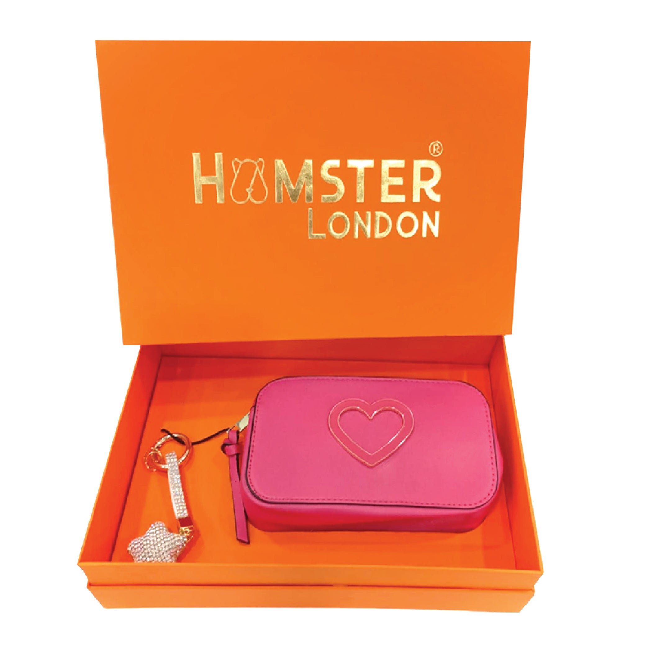 Hamster London Hot Pink Twist Sling & Charm Gift Box Set