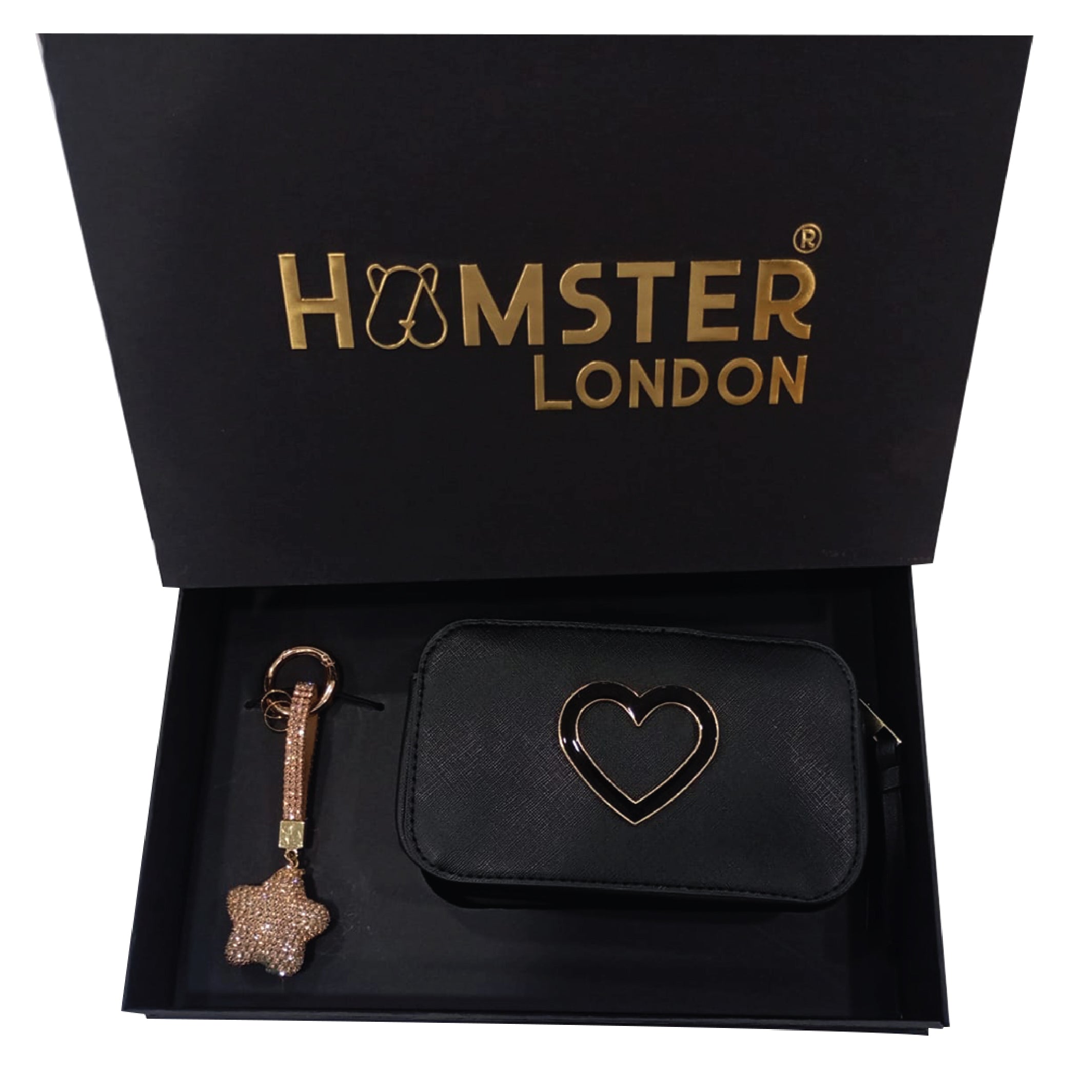 Hamster London Black Twist Sling & Charm Gift Box Set