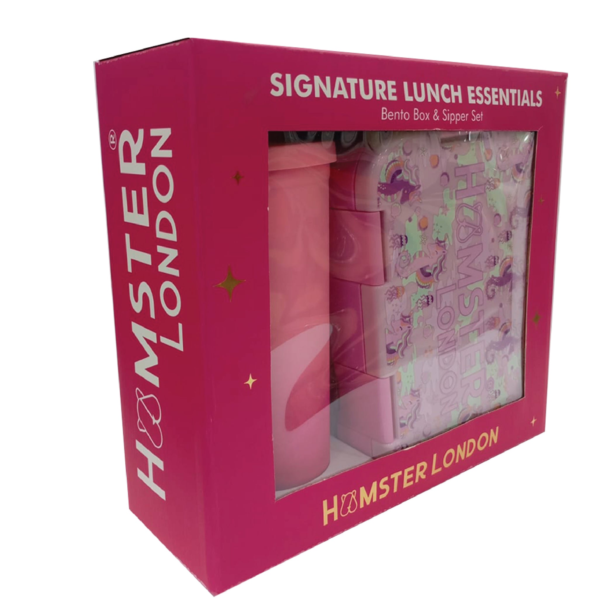 Hamster London Bento Box Perky Unicorn and Sipper Set