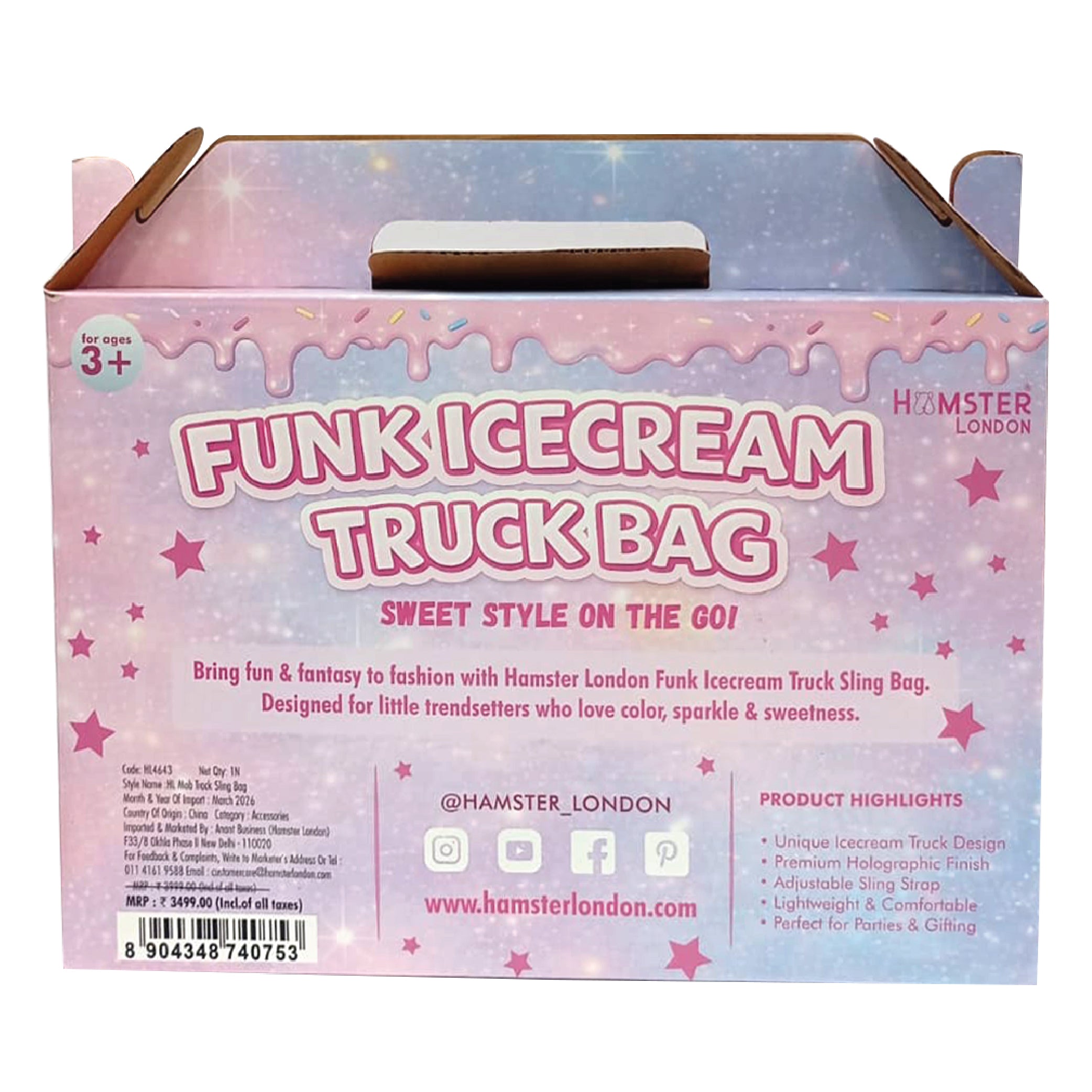 Hamster London Funk Icecream Truck Sling Bag With Gift Box