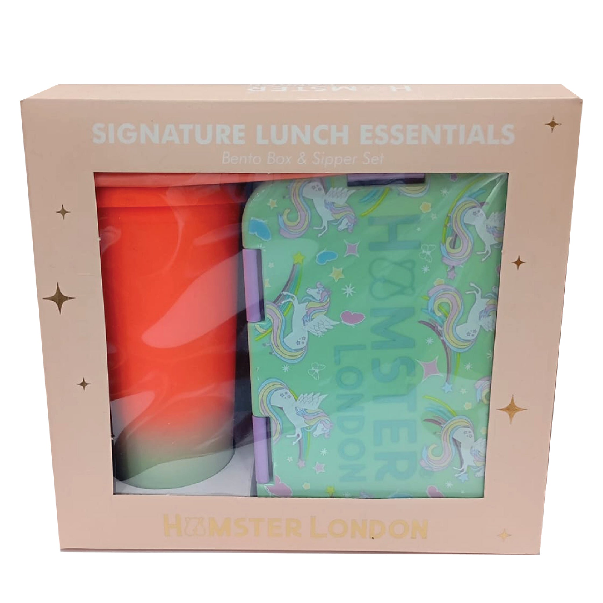 Hamster London Bento Box Twinkle Horn Unicorn and Sipper Set
