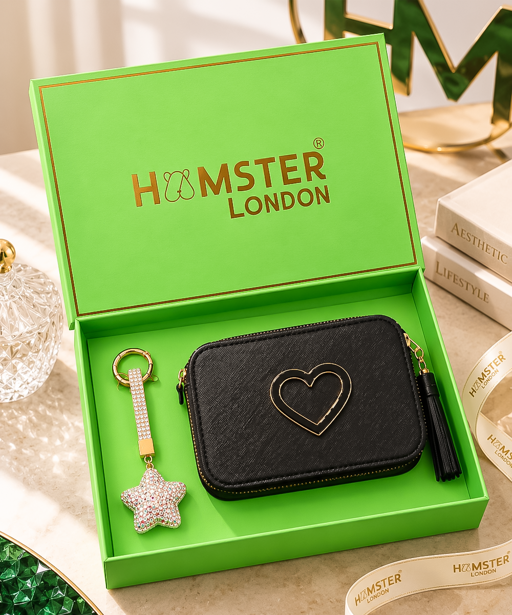 Hamster London Black Twist Sling & Charm Gift Box Set