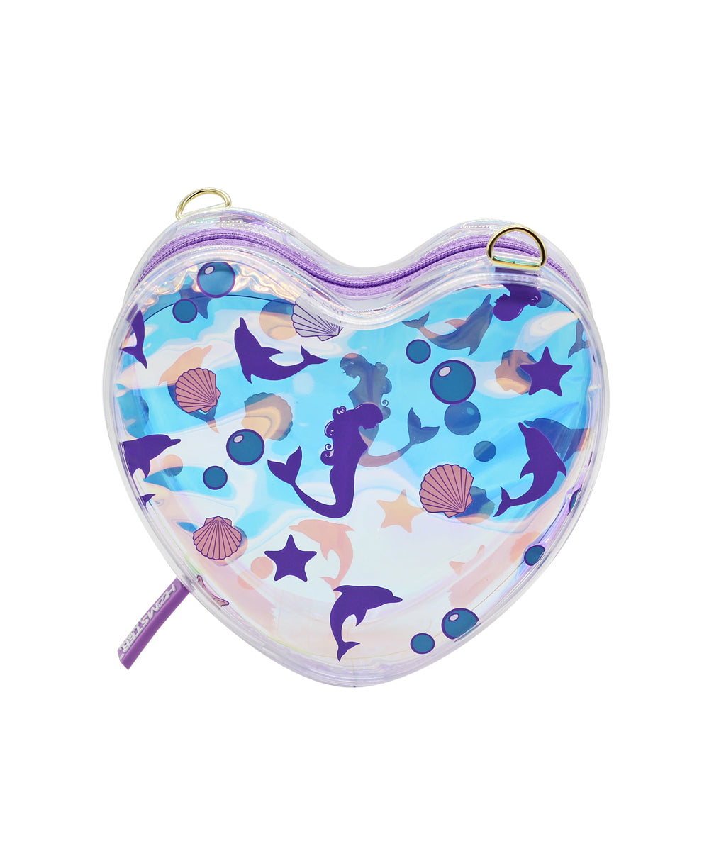 Hamster London Shiny Classic Heart Sling Bag Mermaid