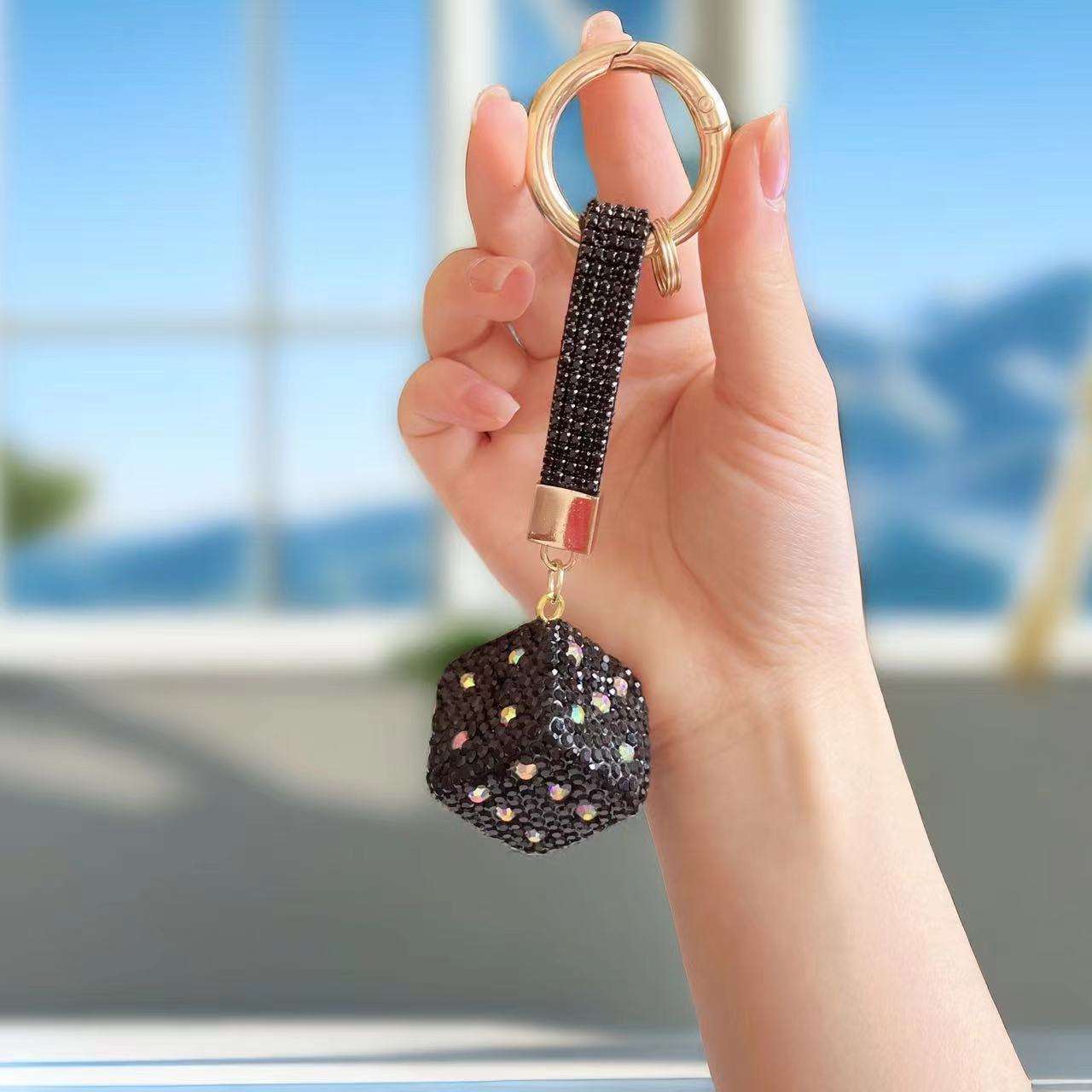 Hamster London Trinkets Dice Key Charm Black