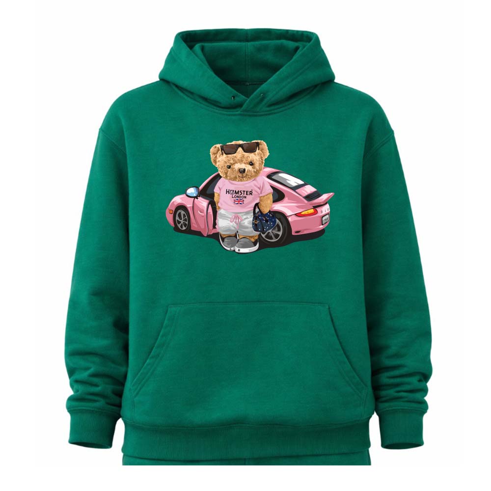 Hamster London Ted H Holiday Hoodie Green