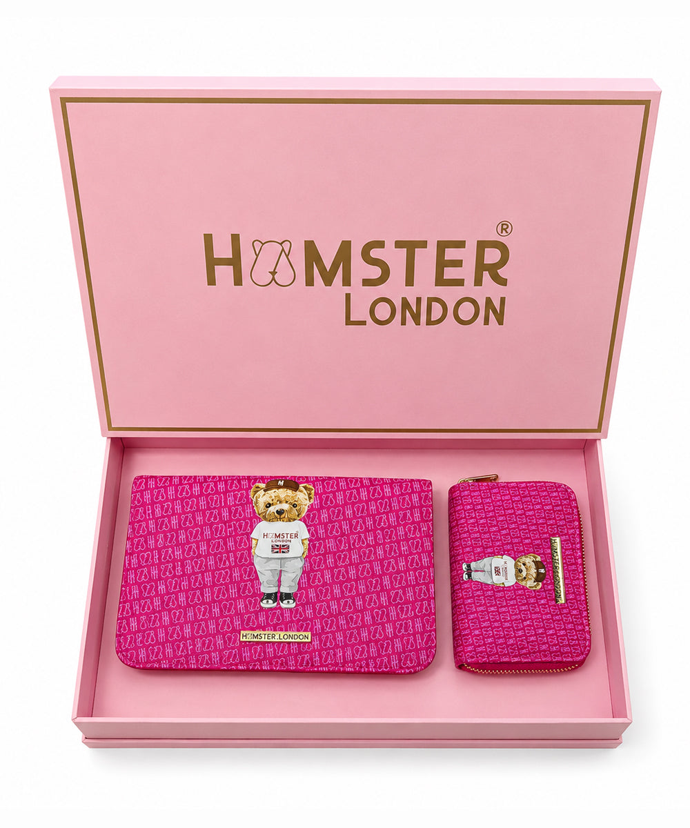 Hamster London limited edition Party Sling With Wallet Gift Hot Pink Box
