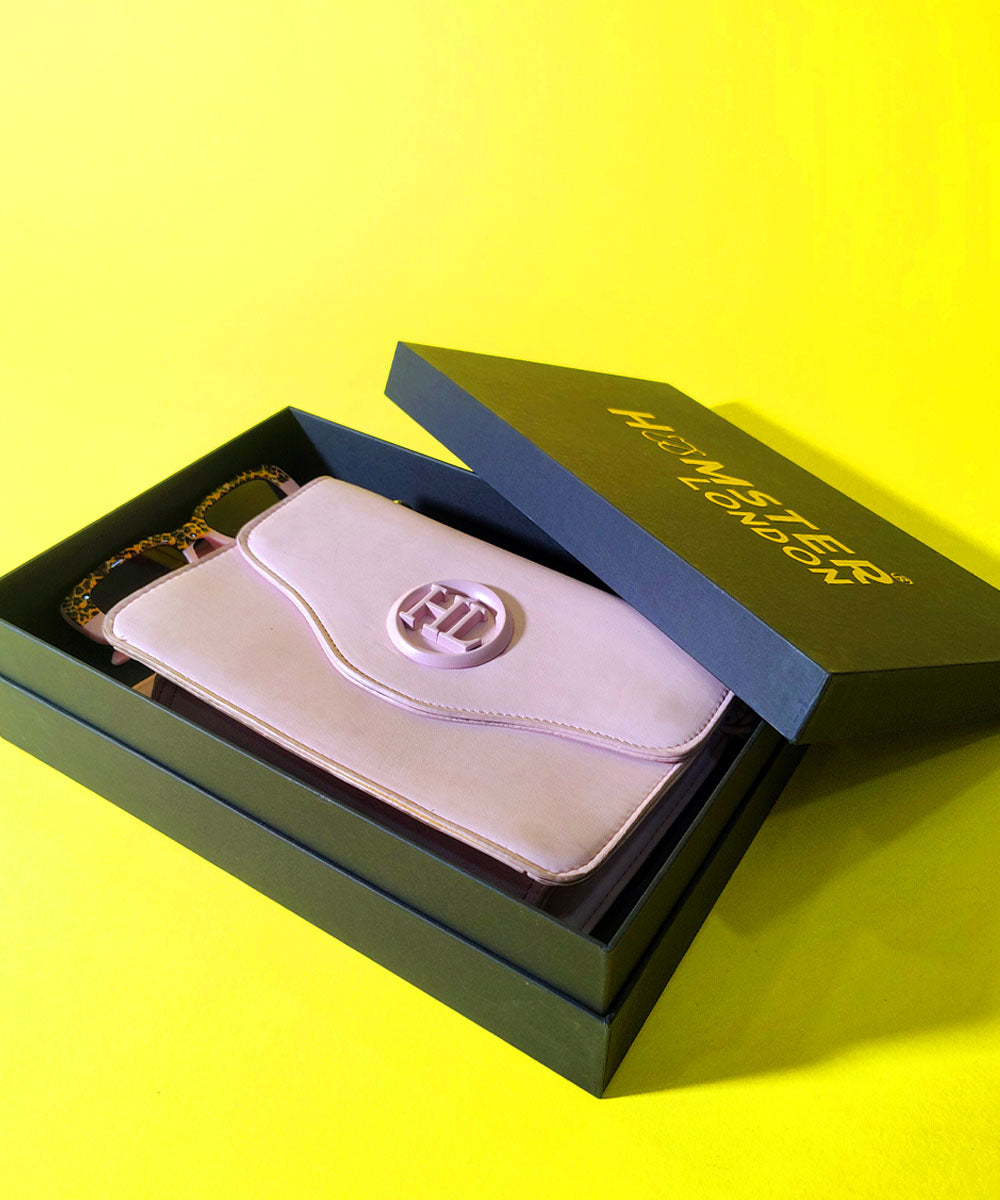 Hamster London Pastel Promise Sling Bag Pink & Premium Sunglasses Gift Box Set