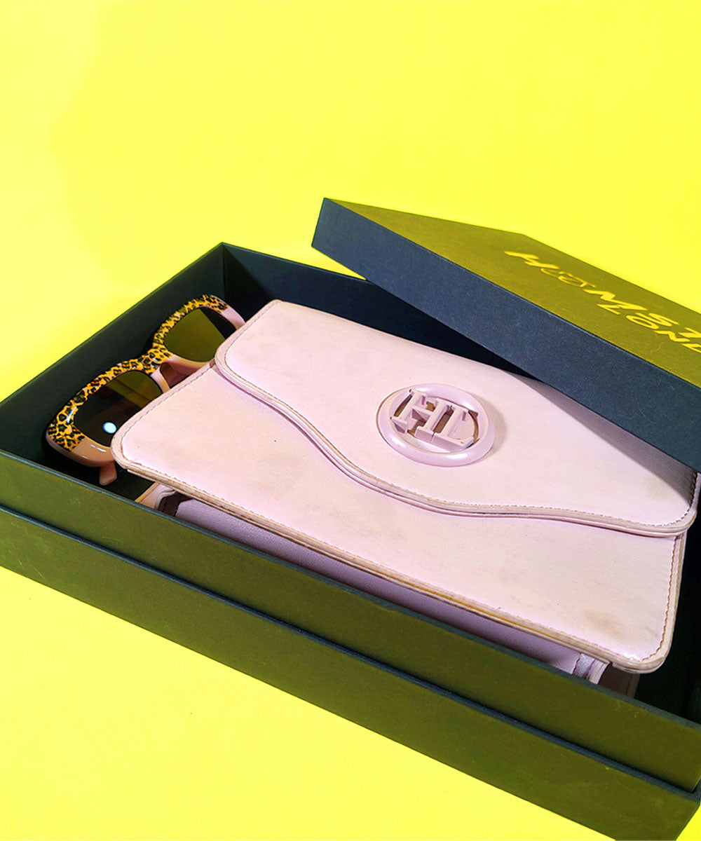 Hamster London Pastel Promise Sling Bag Pink & Premium Sunglasses Gift Box Set