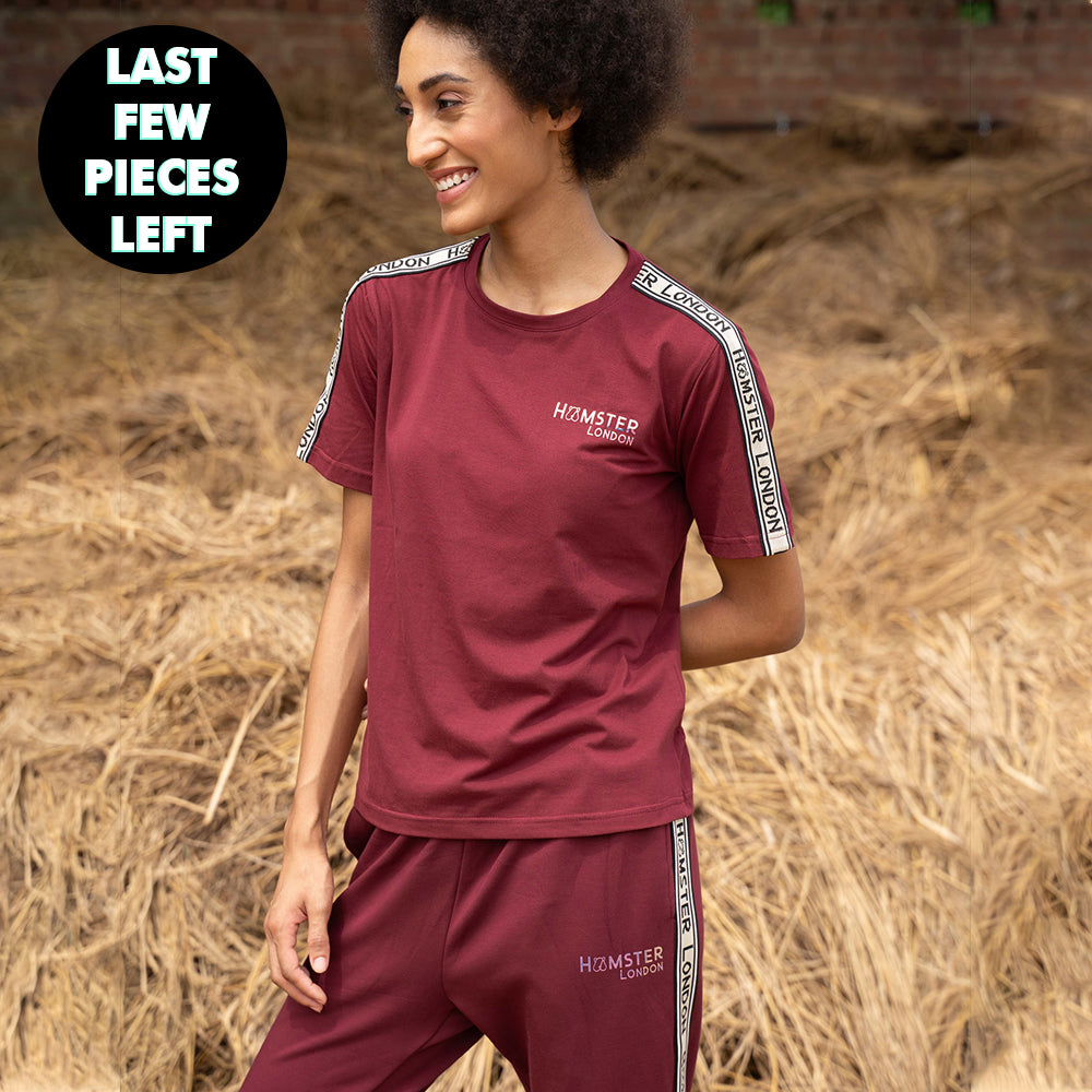 Hamster London Fashionista Tape Co-ord set Maroon