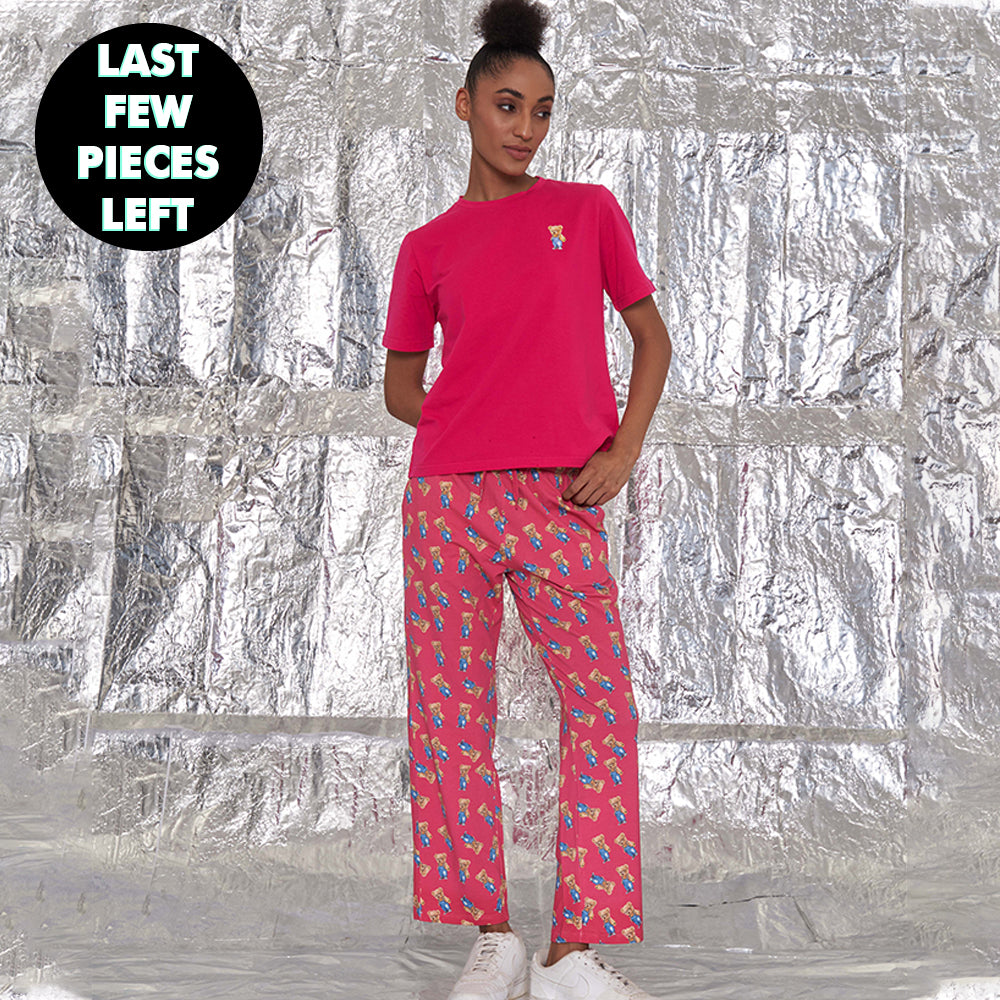 Hamster London Ted H Love NightSuit Set Pink Lower & Pink Tee