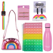 Hamster London Gift Hamper Rainbow Combo Mob Sling + I Watch + Luggage Tag + BFF Bracelet + Diary + Neon Bottle