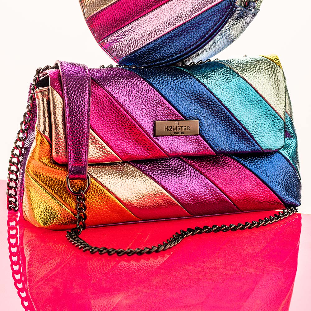 Hamster London Beverley Rainbow Wave Handbag