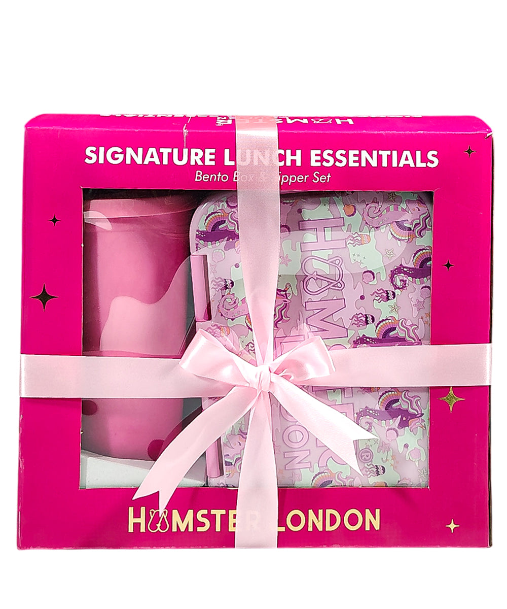 Hamster London Bento Box Perky Unicorn and Sipper Set