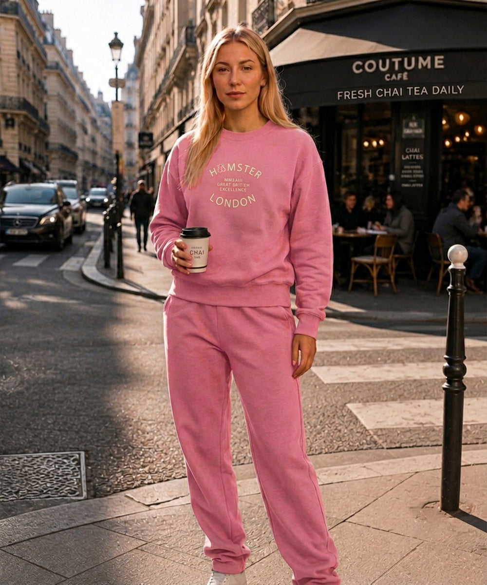 Hamster London Great British Excellence Sweatshirt & Lowers Set Pink