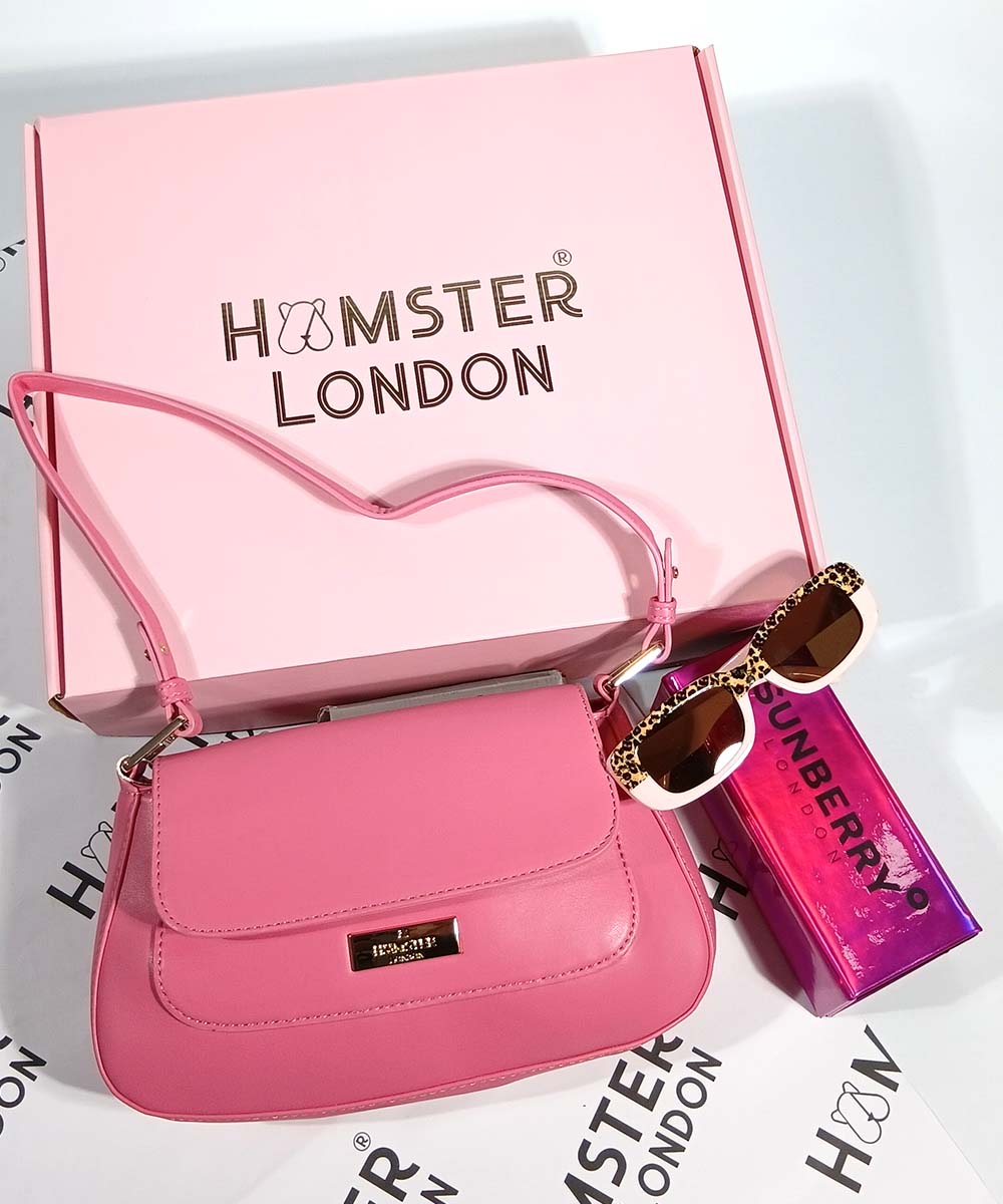 Hamster London Beverley Crossbody Bag Pink & Sunberry CEO Sunglasses Gift Set
