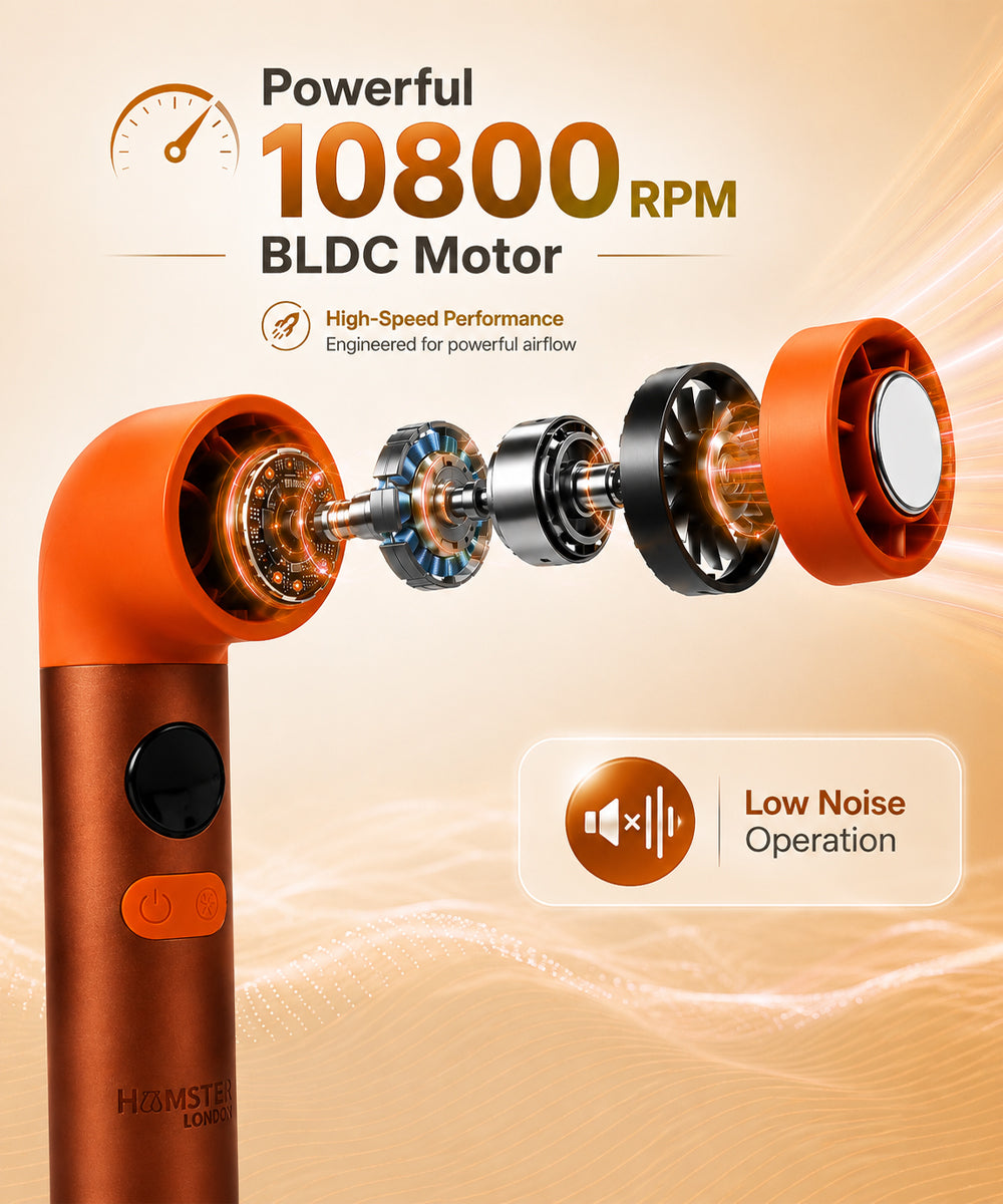 Hamster London Cold Compress Handheld Fan – Metallic Orange