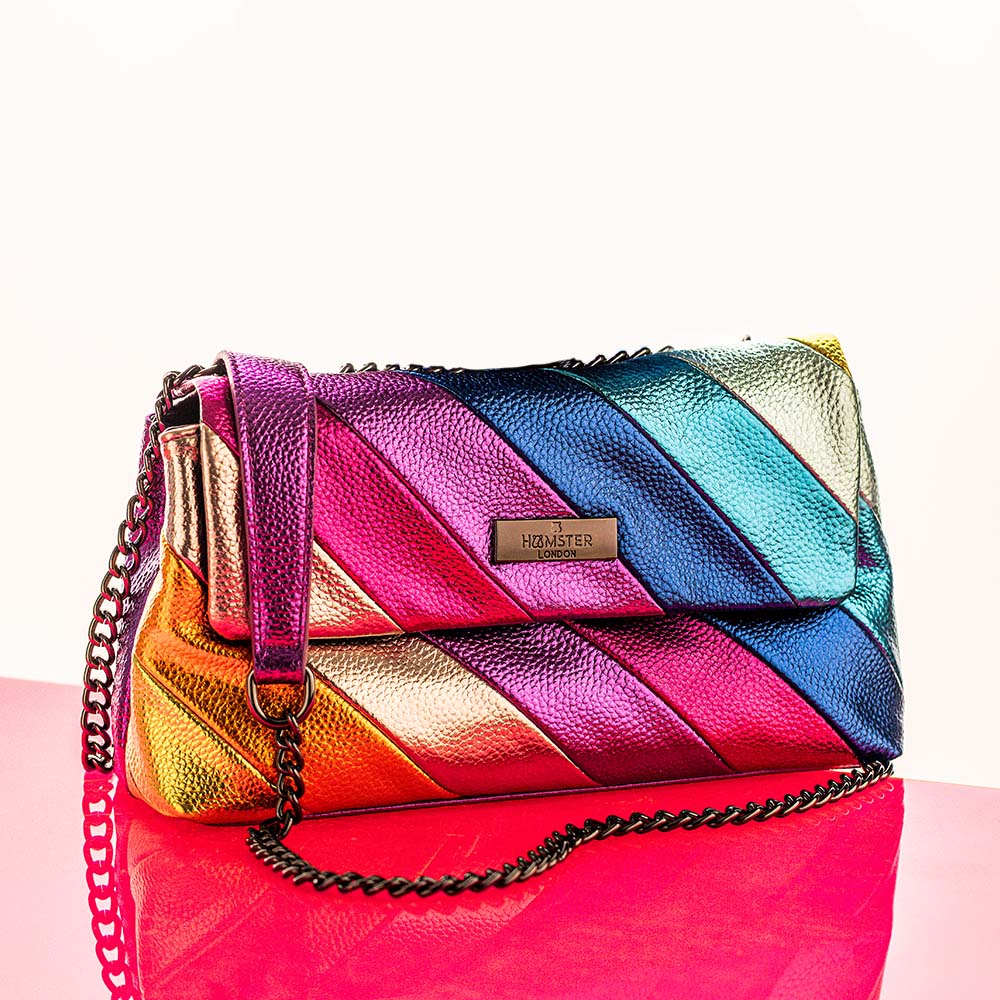 Hamster London Beverley Rainbow Wave Handbag