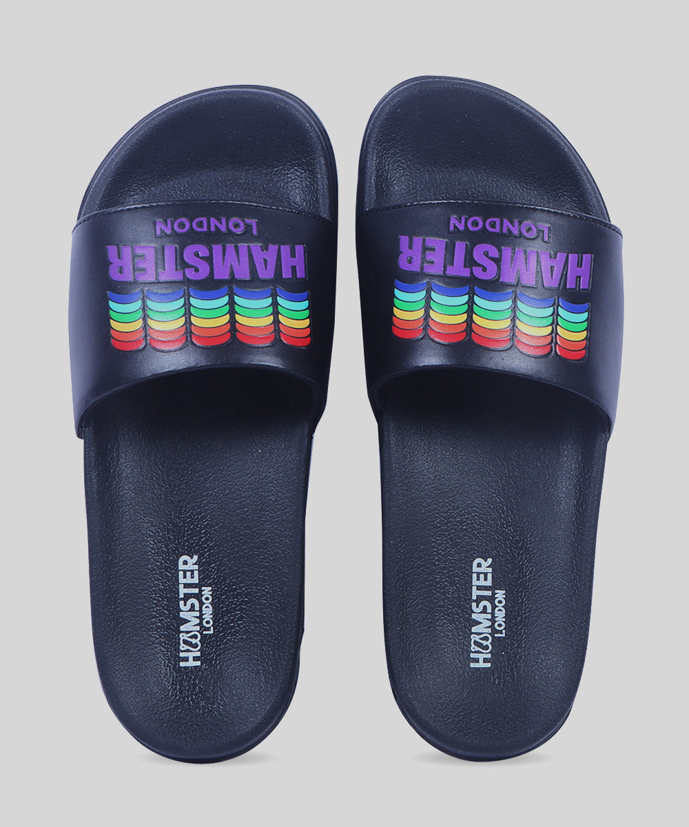 Hamster London Rainbow Black Slides