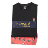 Hamster London Ted H Love NightSuit Set Red Lower & Black Tee