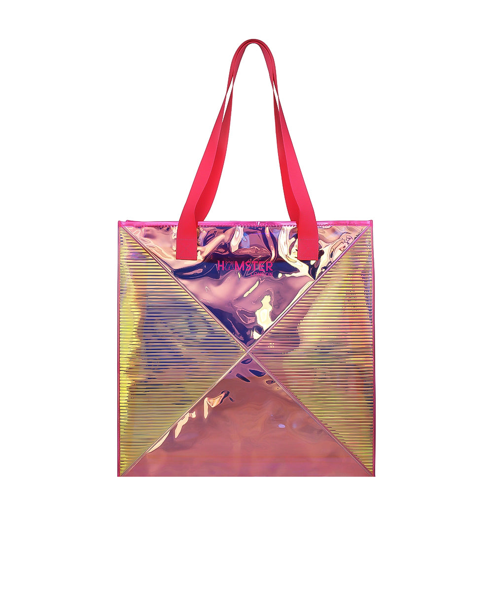 Hamster London Shiny Classic Tote Bag Pink