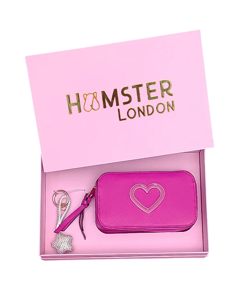 Hamster London Hot Pink Twist Sling & Charm Gift Box Set