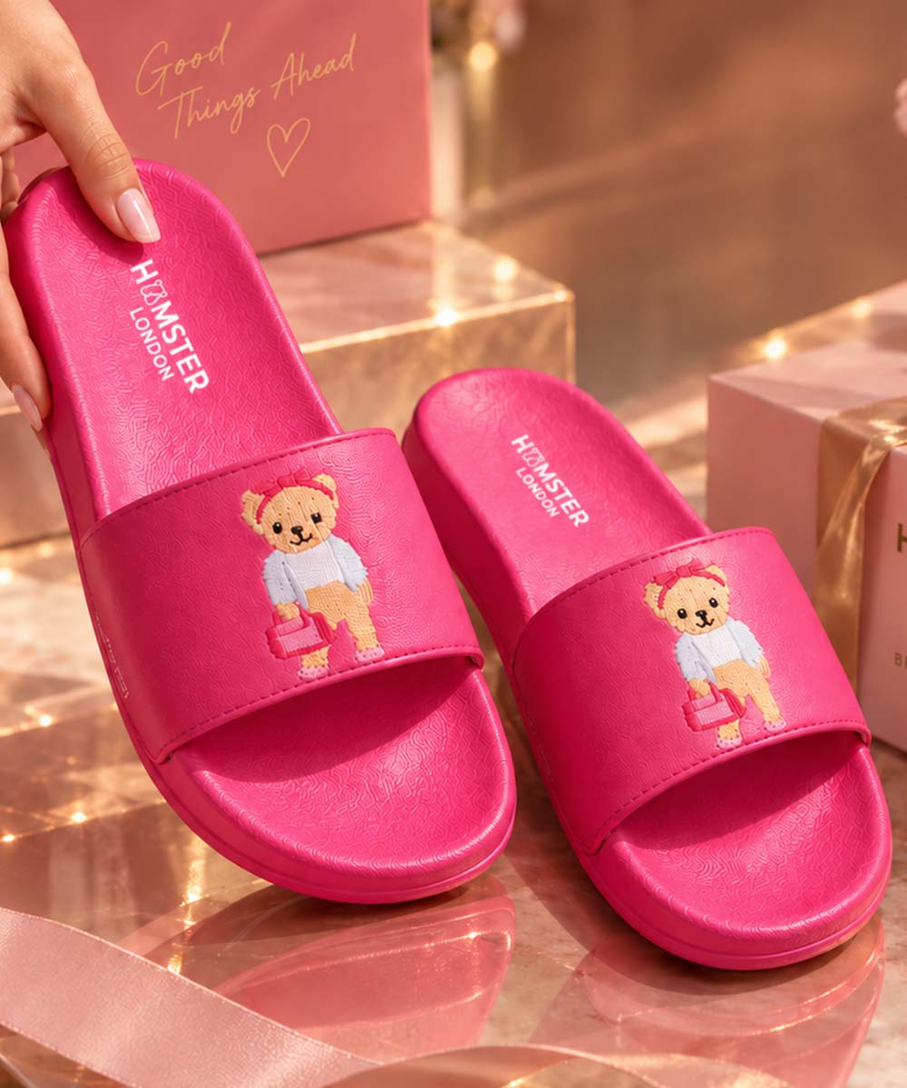 Hamster London Ted H Chic Slides Hot Pink