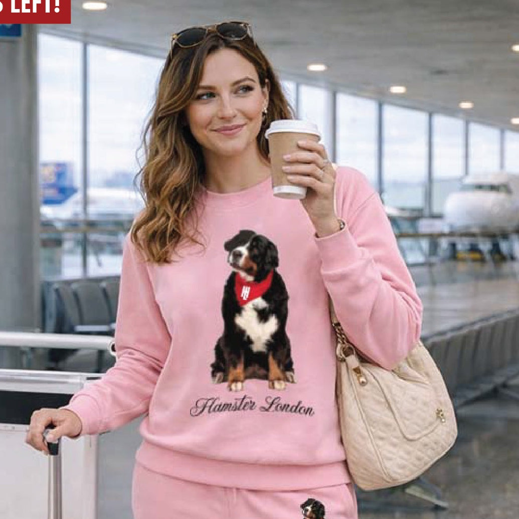 Hamster London Pup H Holiday Pink Sweatshirt