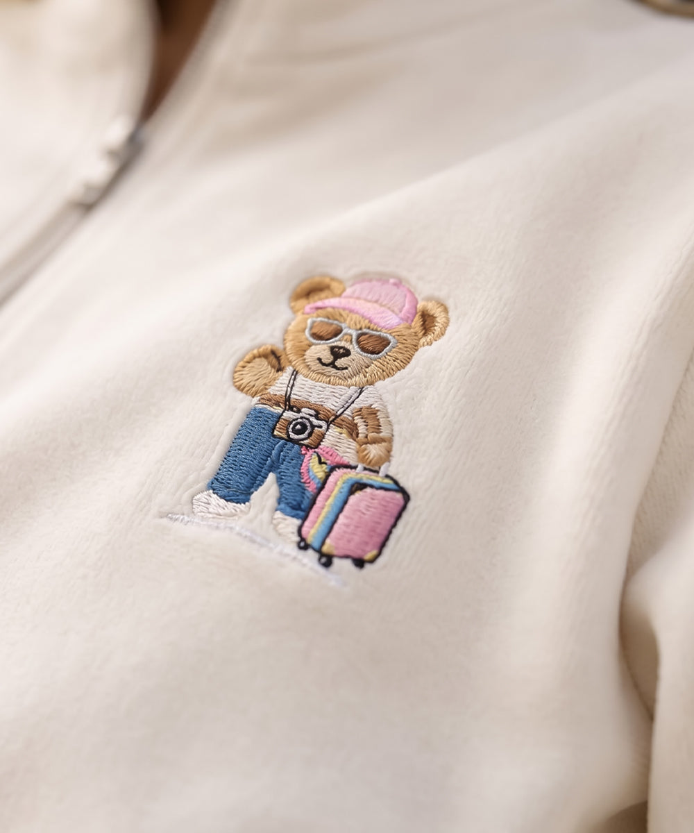 Hamster London Ted H Ted Zipper Jacket & Lower Cord Set White