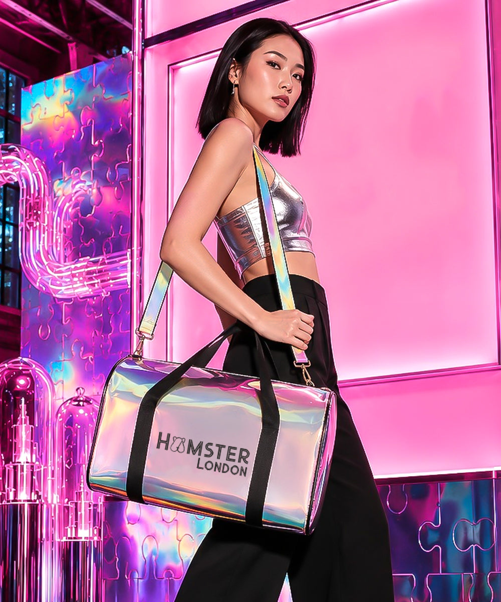 Hamster London Shiny Classic Duffle Bag Black Large