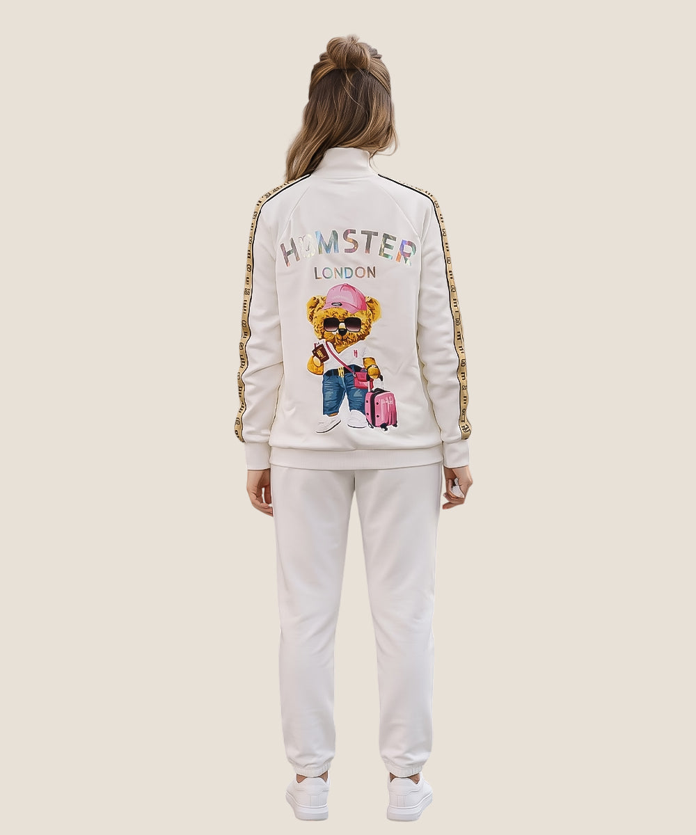 Hamster London Ted H Ted Zipper Jacket & Lower Cord Set White