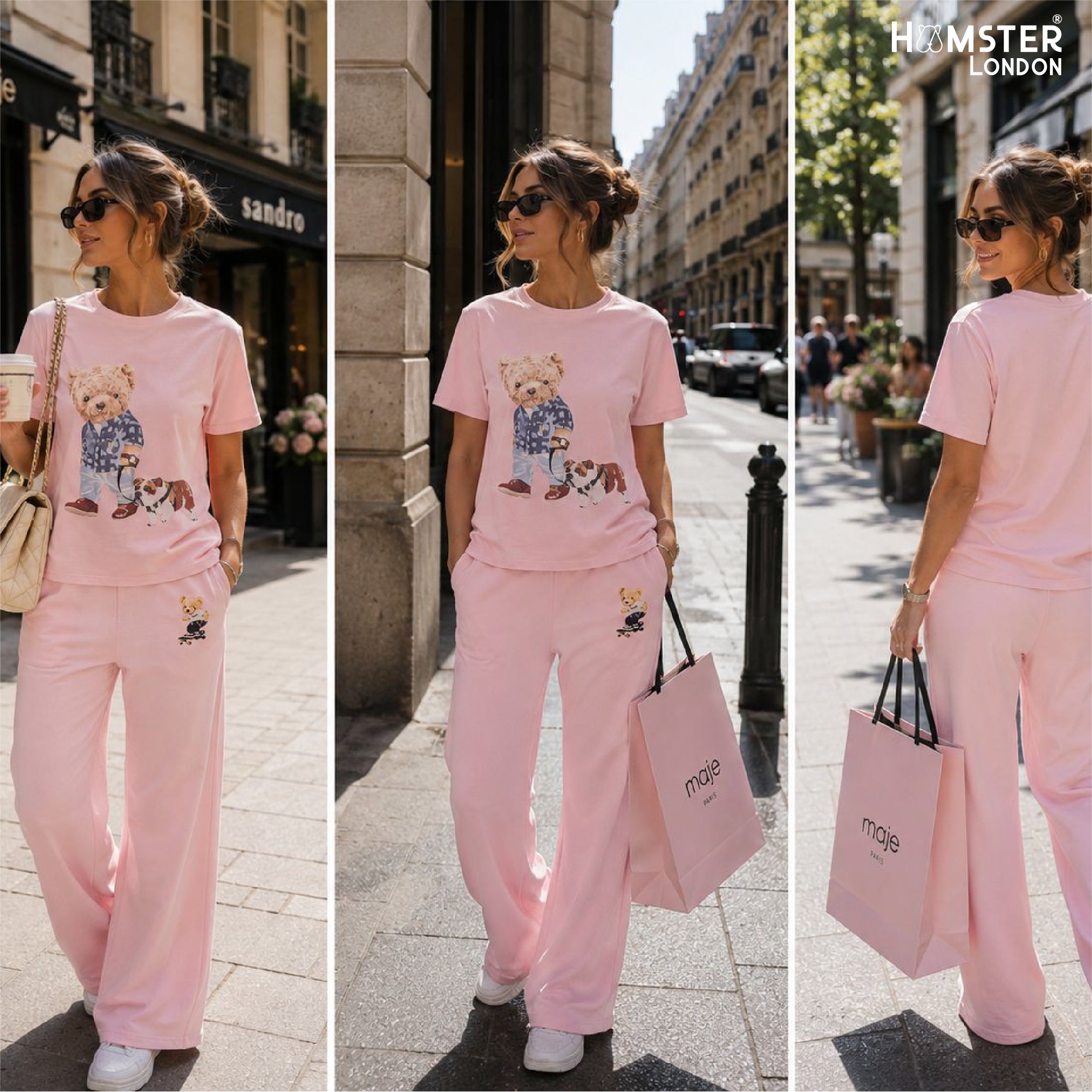 Hamster London Ted H's Best Friend T-Shirt Pink & Lowers Set