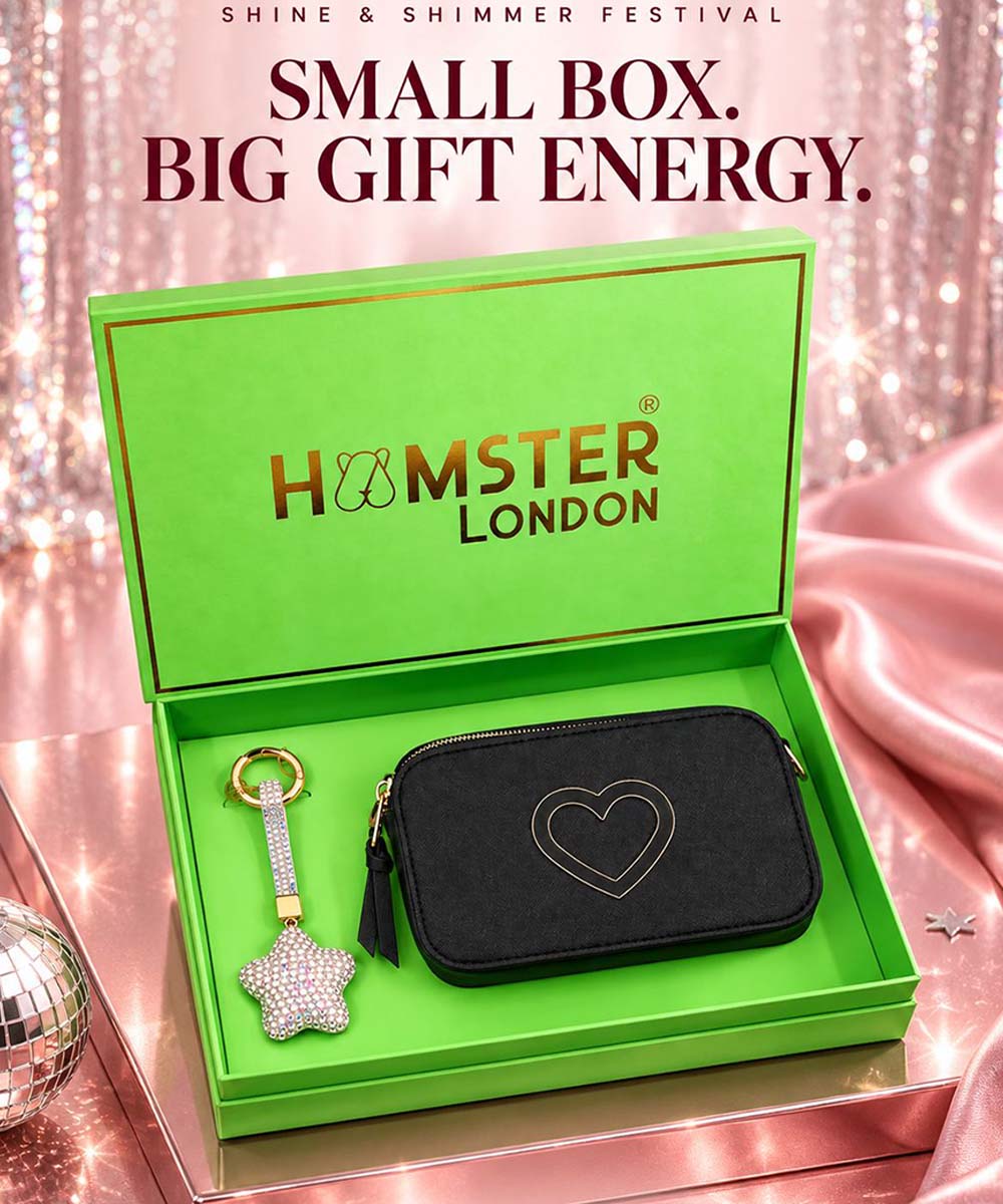 Hamster London Black Twist Sling & Charm Gift Box Set