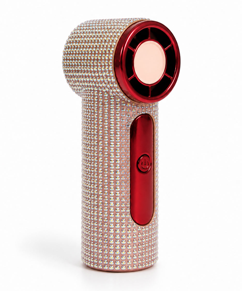 Hamster London Crystal Glam Cold Compress Handheld Fan – Red