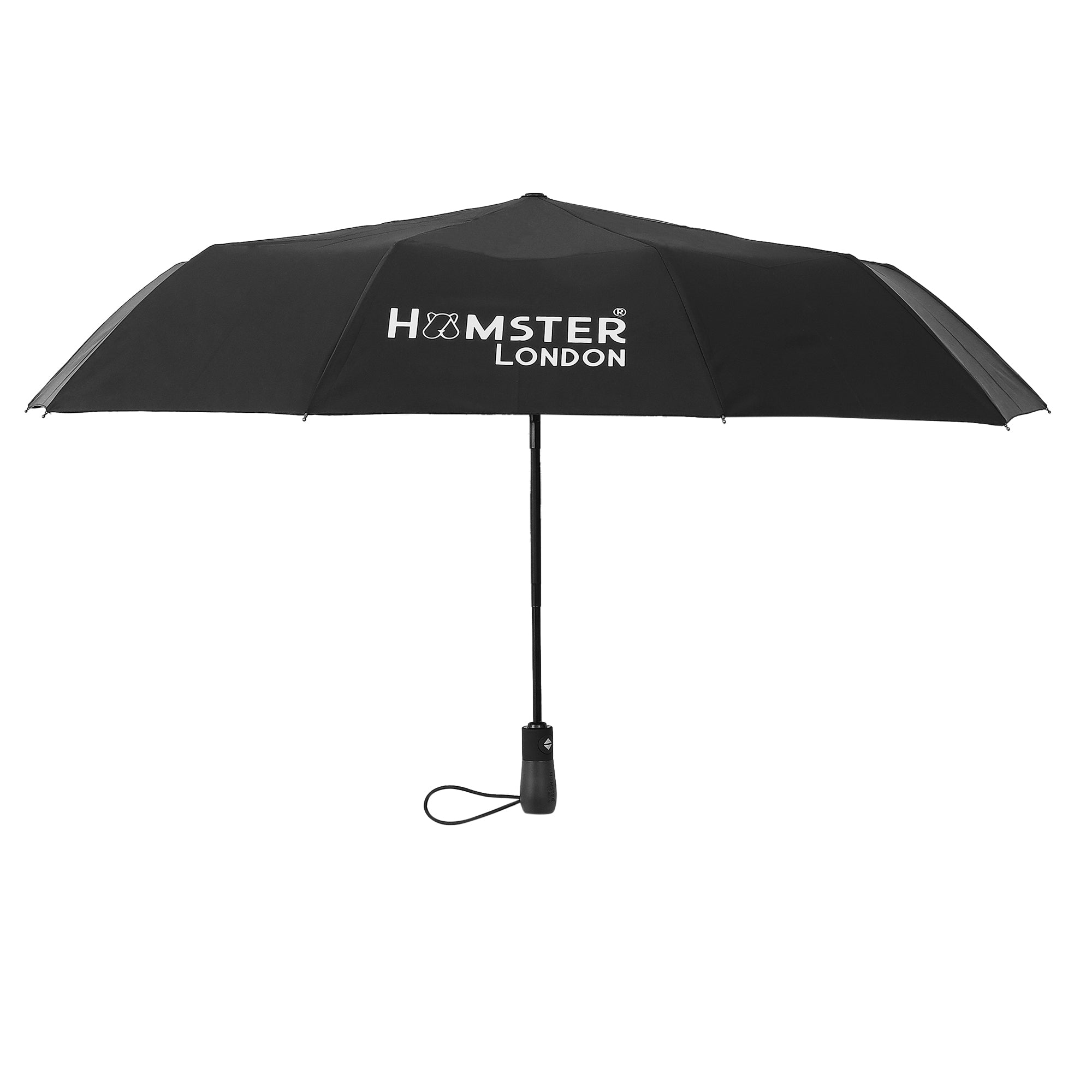 Wooden Automatic Open & Close Pocket Folding Umbrella (Black)
