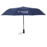 Wooden Automatic Open & Close Pocket Folding Umbrella (Blue)