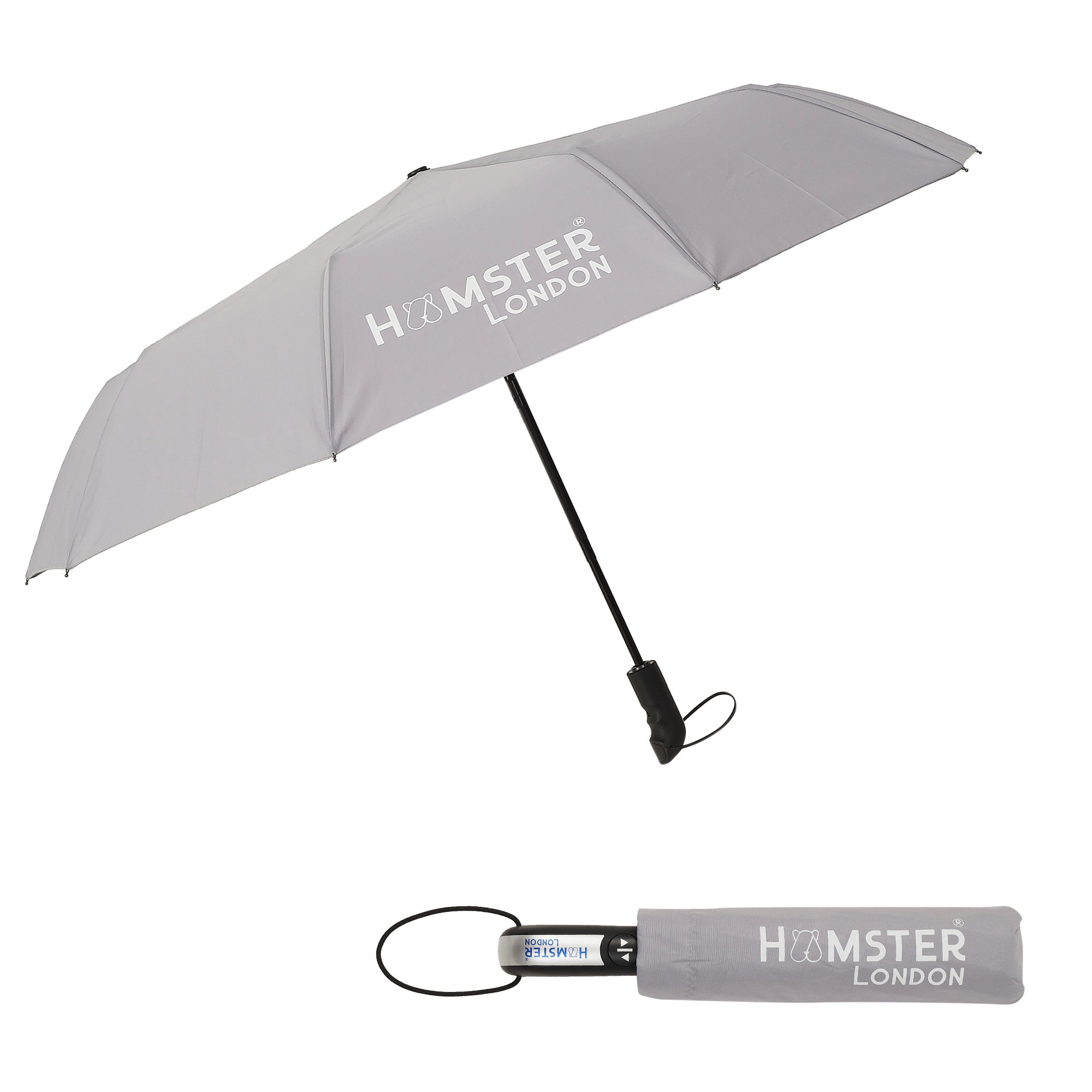 Hamster London Automatic Open & Close Pocket Folding Umbrella (Grey)