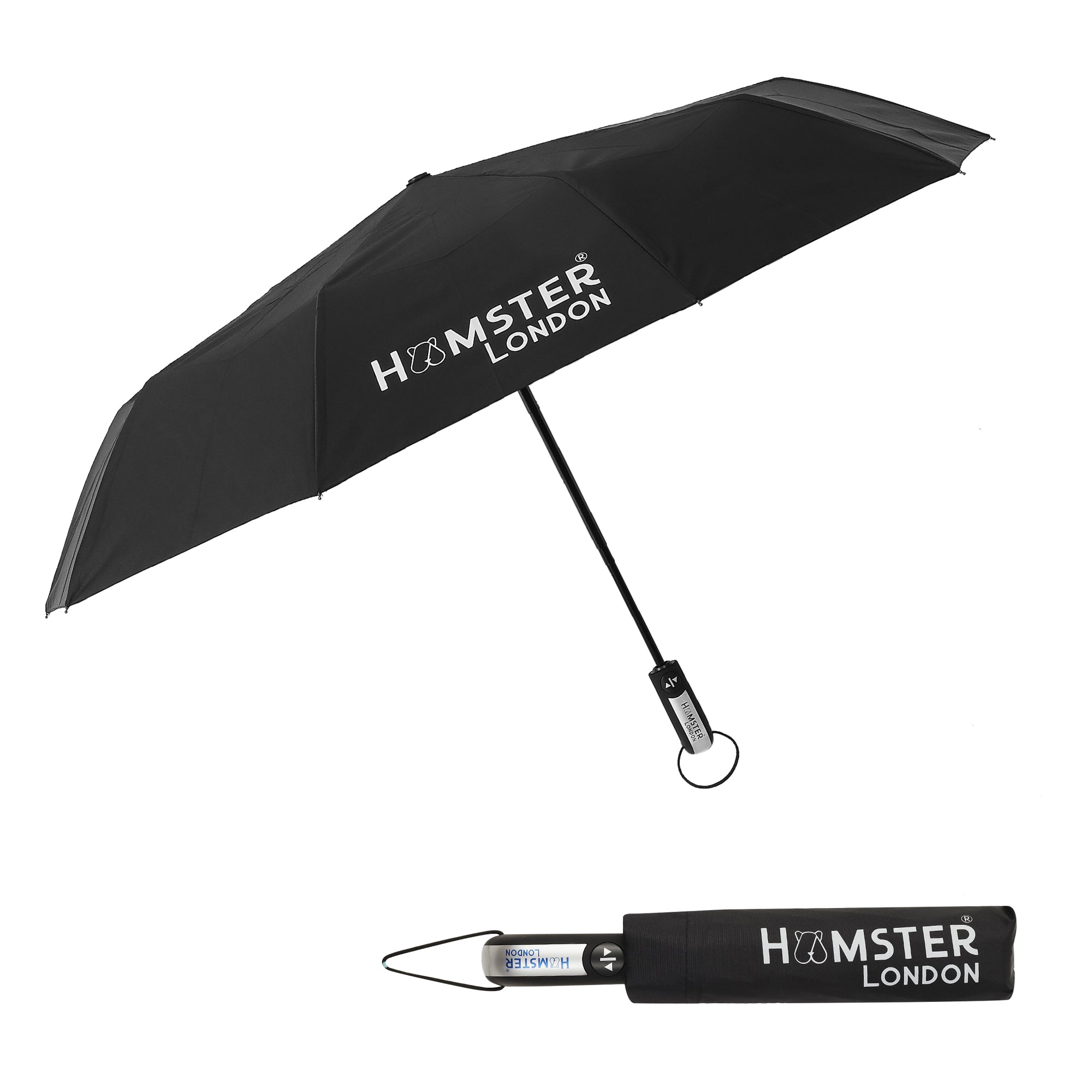 Hamster London Automatic Open & Close Pocket Folding Umbrella (Black)