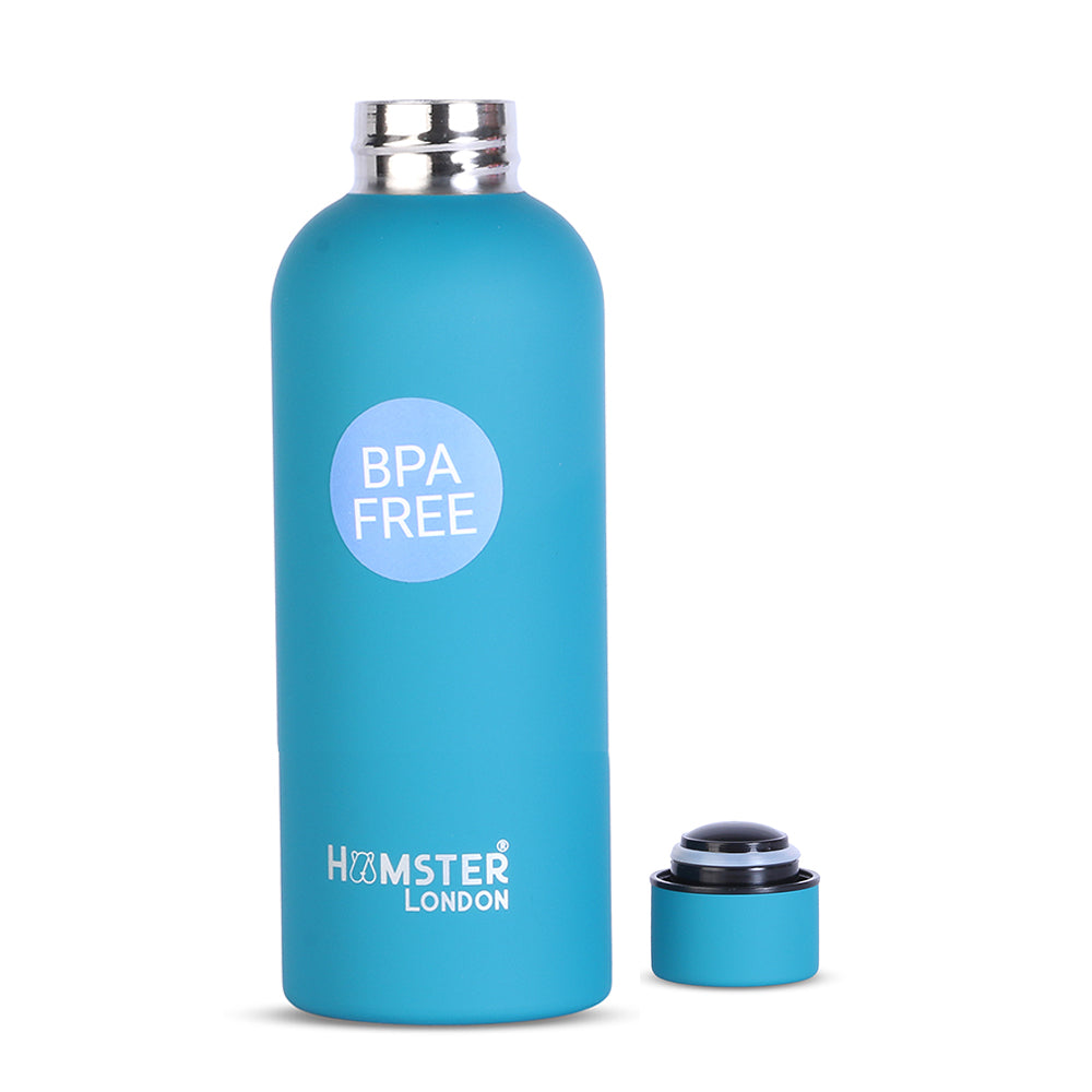 Hamster London Bottle Rubberish Medium Blue 350ml