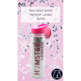 Hamster London Glitter Sipper Water Bottle Silver