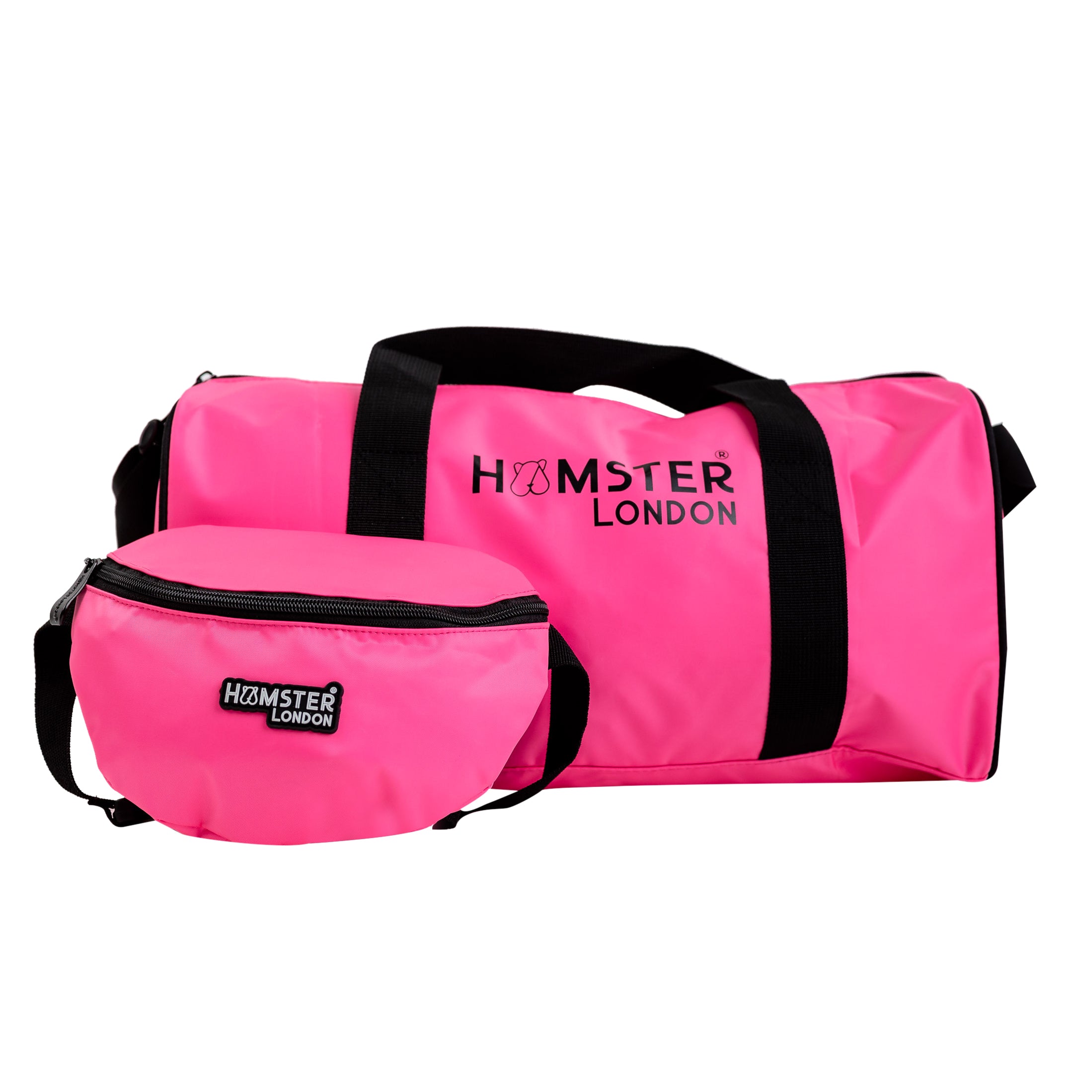HL Neon Hype Duffle Bag Pink With Waist Bag