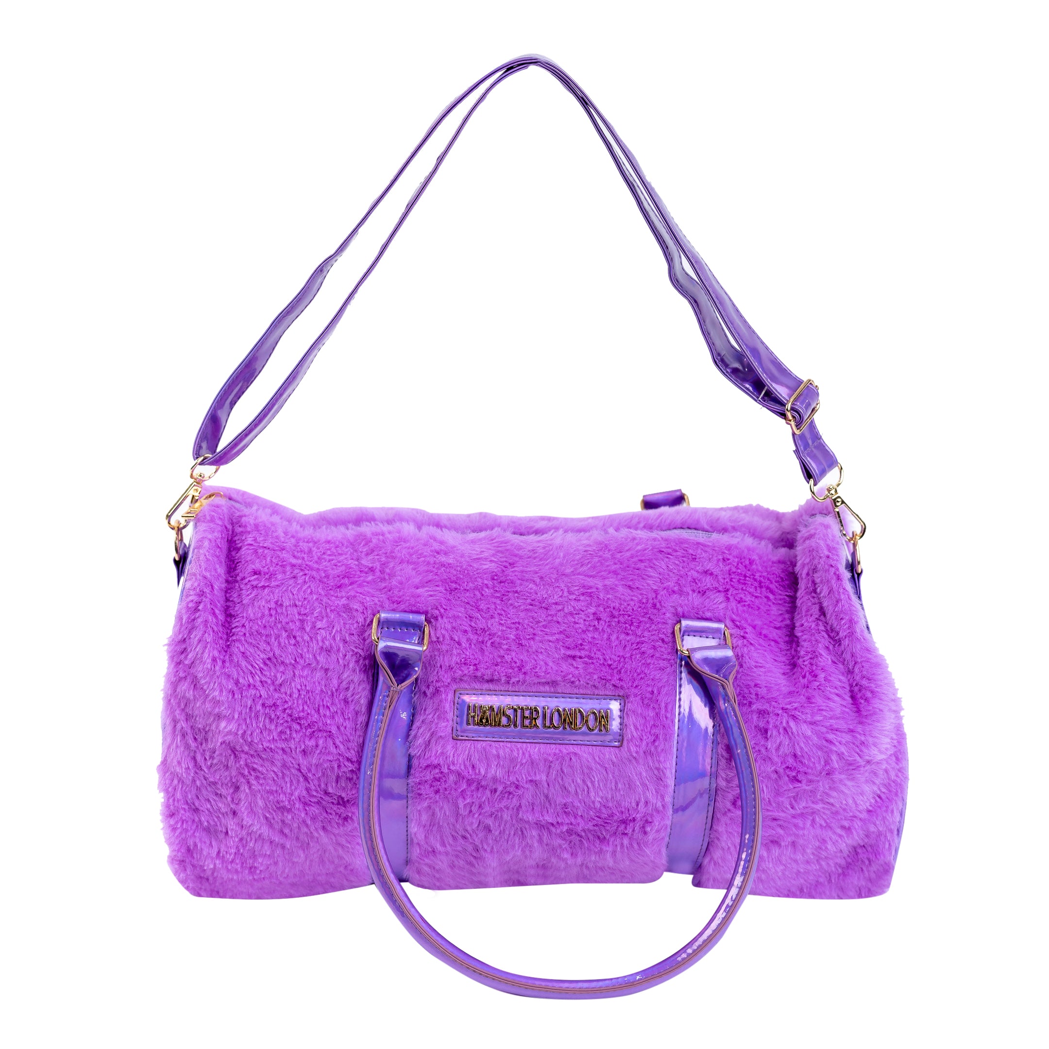 Hamster London Fur Baby Duffle Bag Purple