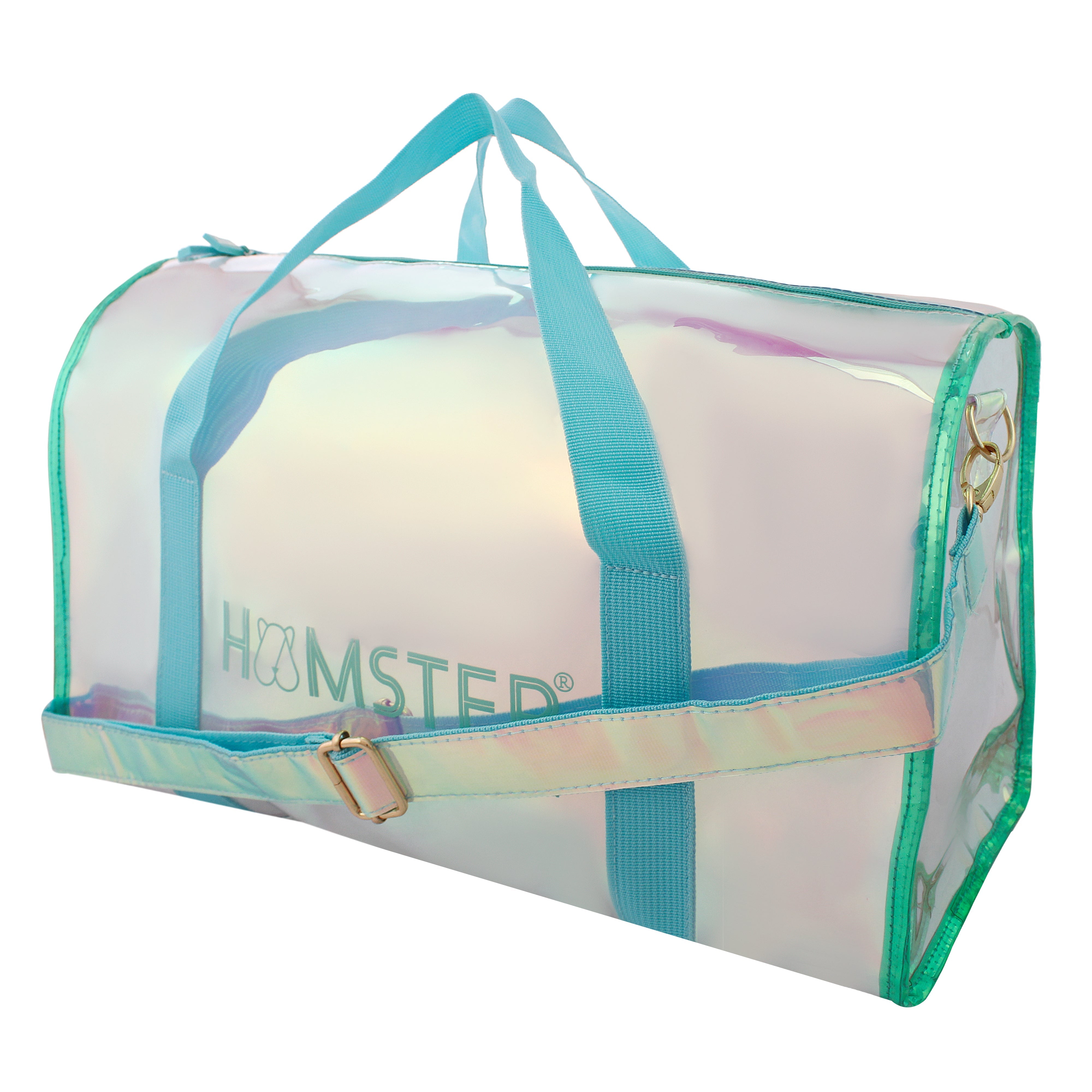 HL Shiny Classic Duffle Bag Aqua With Personalization