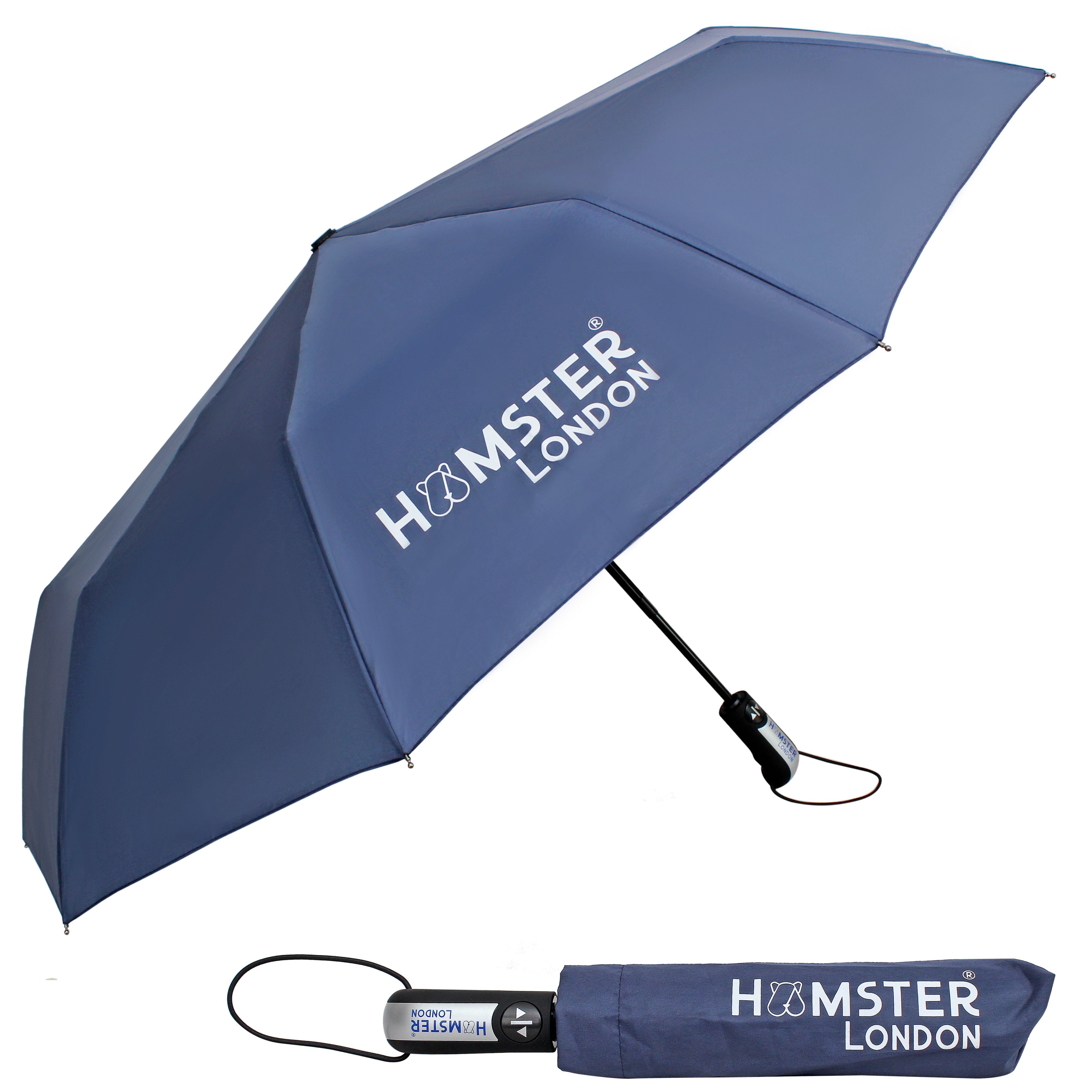 Hamster London Automatic Open & Close Pocket Folding Umbrella (Blue)