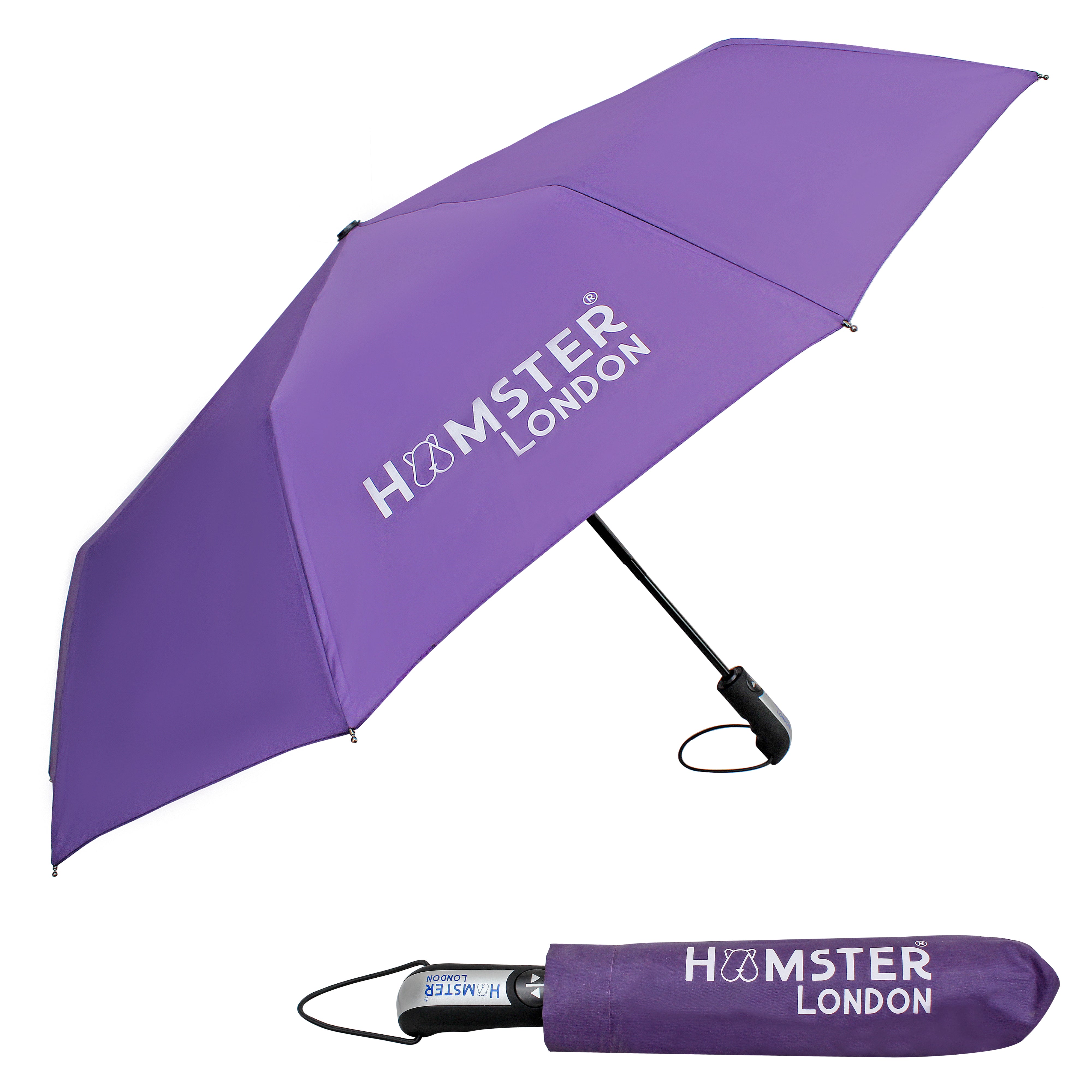 Hamster London Automatic Open & Close Pocket Folding Umbrella (Purple)