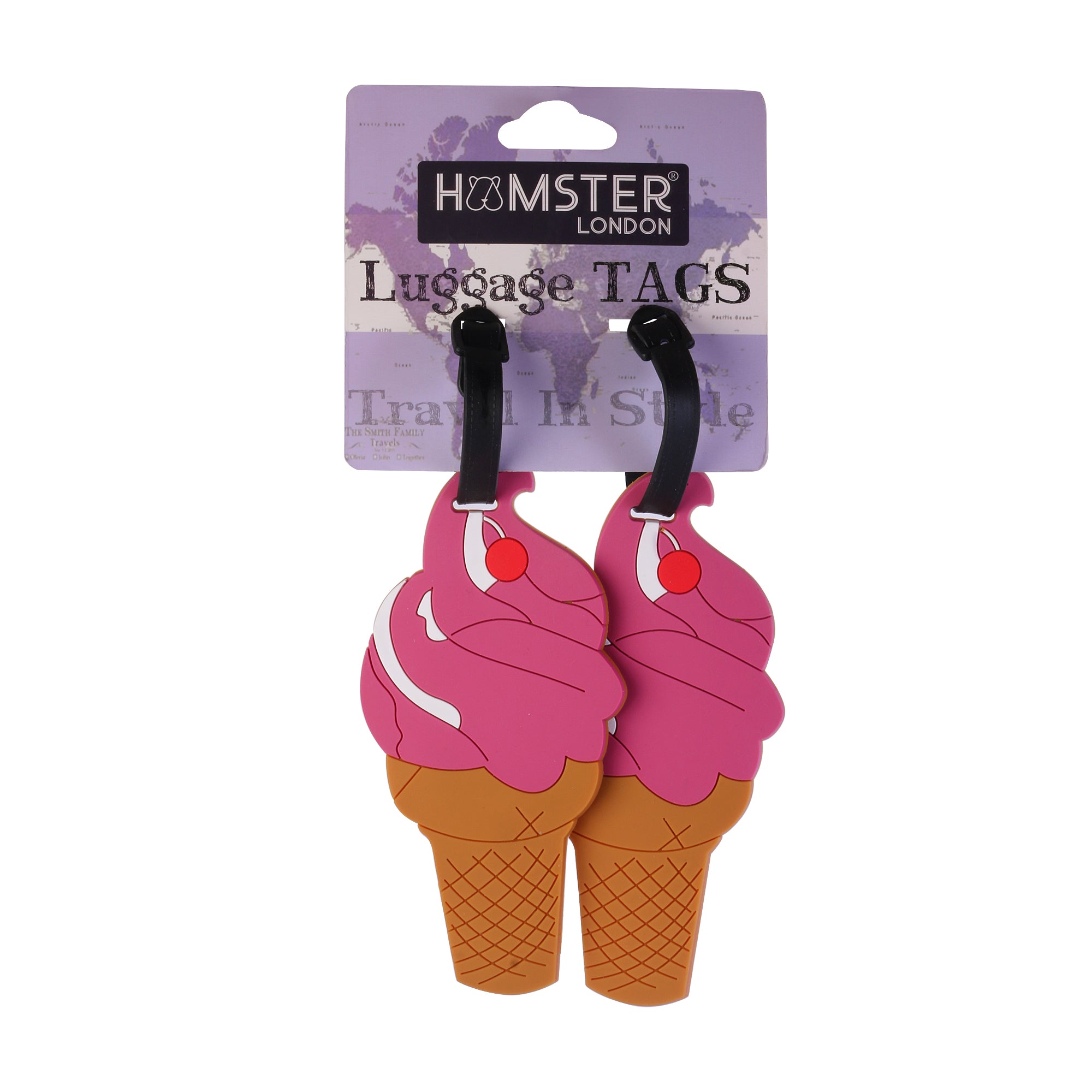 Hamster London Luggage Tag Ice - Cream Set Of 2