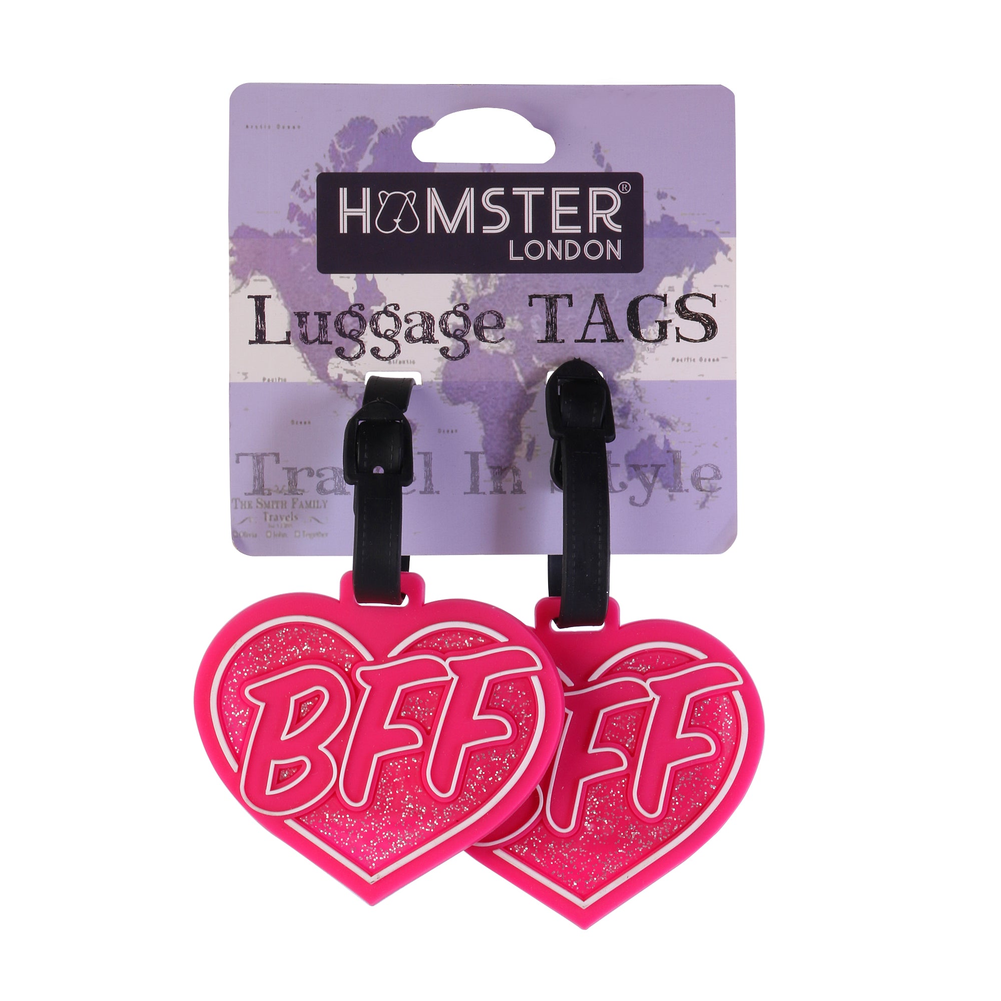 Hamster London Luggage Tag Heart Set Of 2